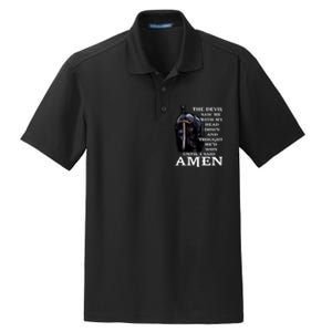 The Devil Saw Me With My Head Down And Thought He'd Won Until I Said Amen Dry Zone Grid Polo