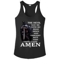 The Devil Saw Me With My Head Down And Thought He'd Won Until I Said Amen Ladies PosiCharge Competitor Racerback Tank