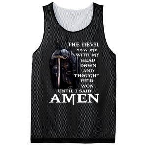 The Devil Saw Me With My Head Down And Thought He'd Won Until I Said Amen Mesh Reversible Basketball Jersey Tank