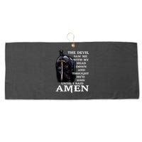 The Devil Saw Me With My Head Down And Thought He'd Won Until I Said Amen Large Microfiber Waffle Golf Towel