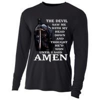 The Devil Saw Me With My Head Down And Thought He'd Won Until I Said Amen Cooling Performance Long Sleeve Crew