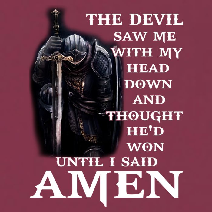 The Devil Saw Me With My Head Down And Thought He'd Won Until I Said Amen 16oz Travel Tumbler