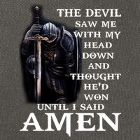 The Devil Saw Me With My Head Down And Thought He'd Won Until I Said Amen Cotton Canvas Backpack