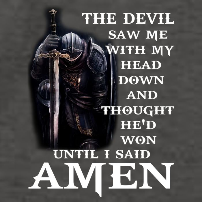 The Devil Saw Me With My Head Down And Thought He'd Won Until I Said Amen Vector Backpack