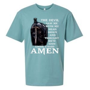 The Devil Saw Me With My Head Down And Thought He'd Won Until I Said Amen Sueded Cloud Jersey T-Shirt