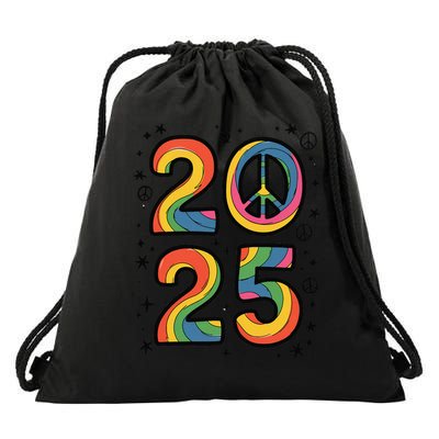 Tie Dye Sign Peace Teacher Field Day 2025 Drawstring Bag