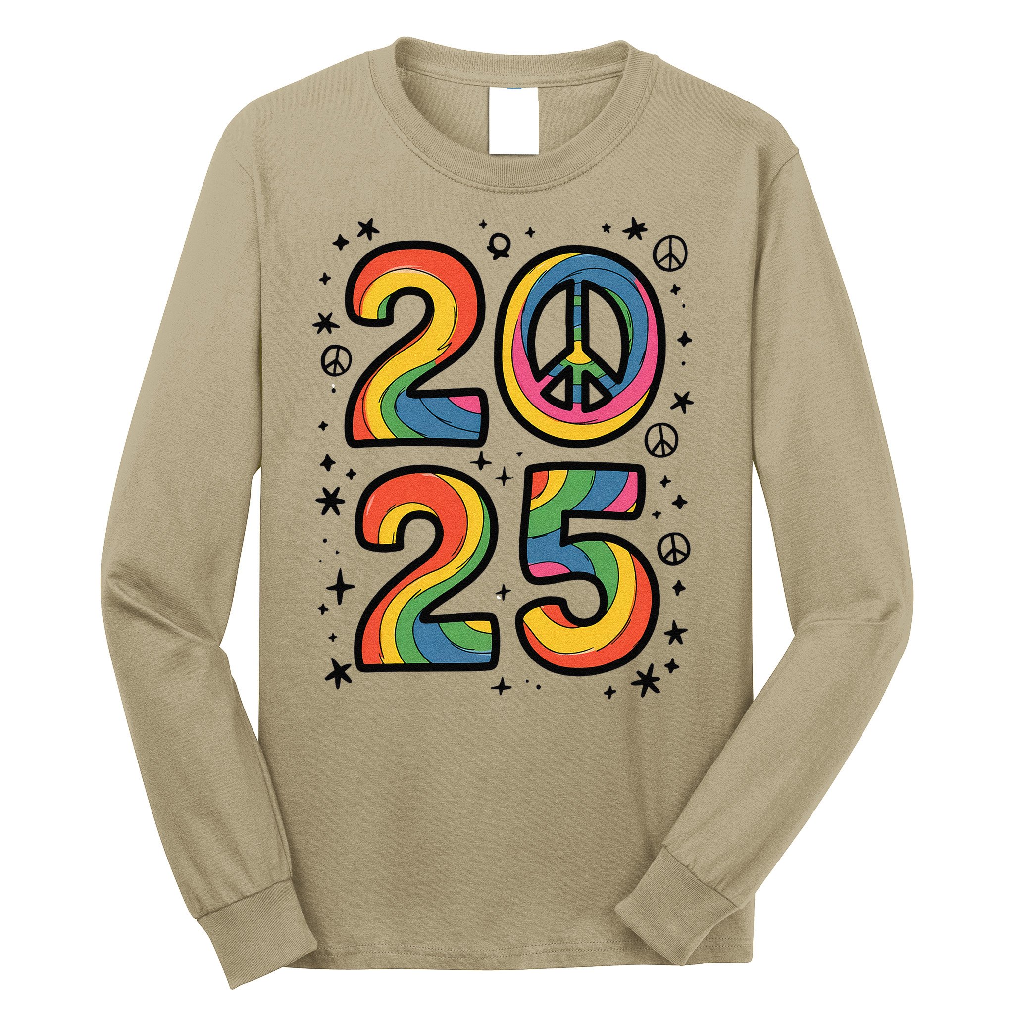 Tie Dye Sign Peace Teacher Field Day 2025 Long Sleeve Shirt