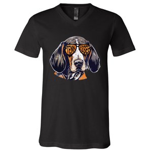 Tennessee Dog Sport Lovers Tennessee Coonhound Fan V-Neck T-Shirt