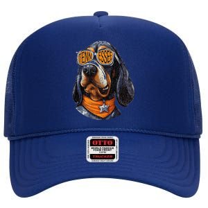 Tennessee Dog Sport Lovers Tennessee Coonhound Fan High Crown Mesh Back Trucker Hat