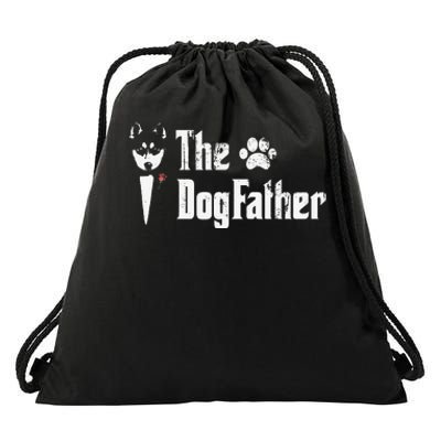 The Dogfather Siberian Husky Dog Dad Father's Day Drawstring Bag