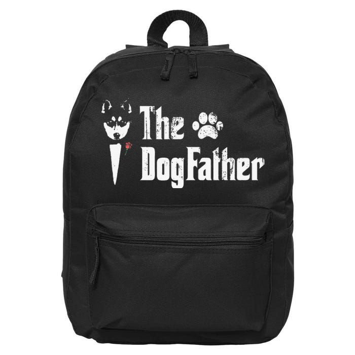 The Dogfather Siberian Husky Dog Dad Father's Day 16 in Basic Backpack