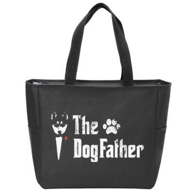 The Dogfather Siberian Husky Dog Dad Father's Day Zip Tote Bag