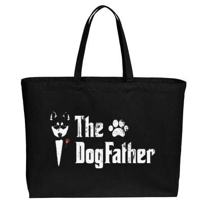 The Dogfather Siberian Husky Dog Dad Father's Day Cotton Canvas Jumbo Tote