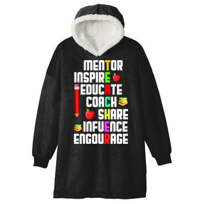 Teachers Day Sayings Hooded Wearable Blanket