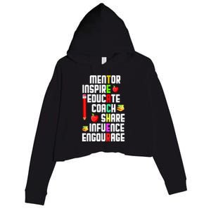 Teachers Day Sayings Crop Fleece Hoodie