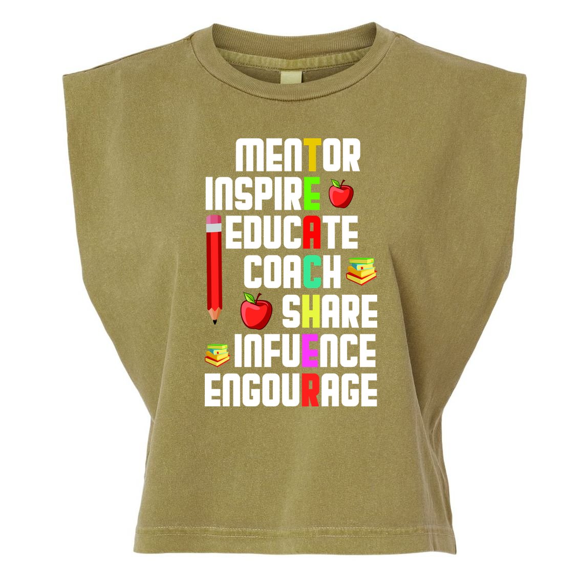 Teachers Day Sayings Garment-Dyed Women's Muscle Tee