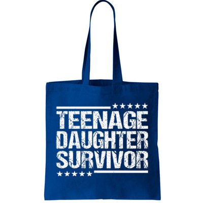 Teenage Daughter Survivor Vintage Dad Mom Tote Bag