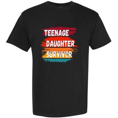 Teenage Daughter Survivor Retro Vintage Sunset Paint Brush Garment-Dyed Heavyweight T-Shirt