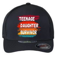 Teenage Daughter Survivor Retro Vintage Sunset Paint Brush Flexfit Unipanel Trucker Cap