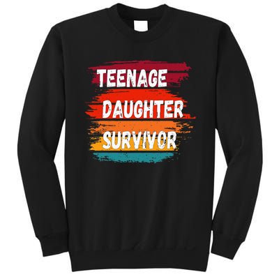 Teenage Daughter Survivor Retro Vintage Sunset Paint Brush Sweatshirt