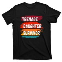 Teenage Daughter Survivor Retro Vintage Sunset Paint Brush T-Shirt