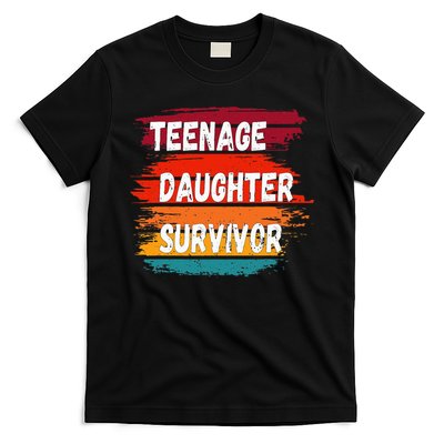 Teenage Daughter Survivor Retro Vintage Sunset Paint Brush T-Shirt