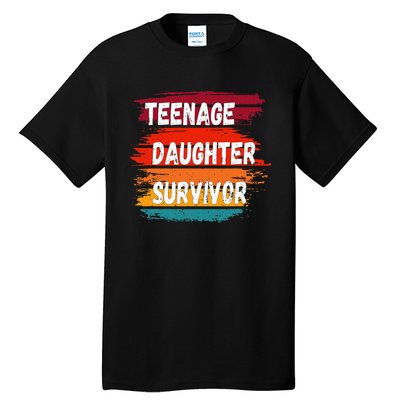 Teenage Daughter Survivor Retro Vintage Sunset Paint Brush Tall T-Shirt