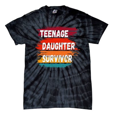 Teenage Daughter Survivor Retro Vintage Sunset Paint Brush Tie-Dye T-Shirt