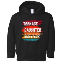 Teenage Daughter Survivor Retro Vintage Sunset Paint Brush Toddler Hoodie