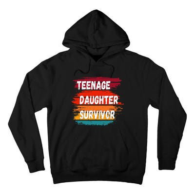 Teenage Daughter Survivor Retro Vintage Sunset Paint Brush Tall Hoodie