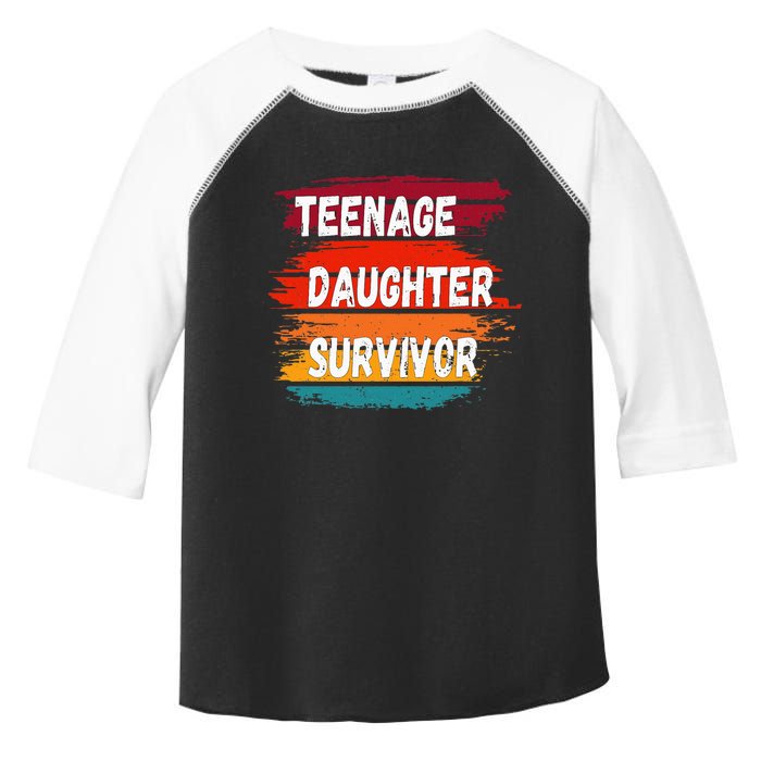 Teenage Daughter Survivor Retro Vintage Sunset Paint Brush Toddler Fine Jersey T-Shirt