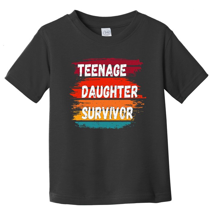 Teenage Daughter Survivor Retro Vintage Sunset Paint Brush Toddler T-Shirt