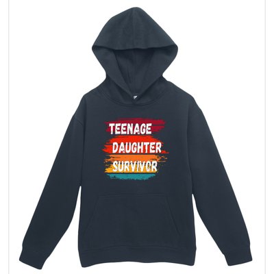 Teenage Daughter Survivor Retro Vintage Sunset Paint Brush Urban Pullover Hoodie