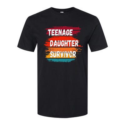 Teenage Daughter Survivor Retro Vintage Sunset Paint Brush Softstyle CVC T-Shirt