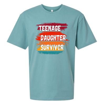 Teenage Daughter Survivor Retro Vintage Sunset Paint Brush Sueded Cloud Jersey T-Shirt