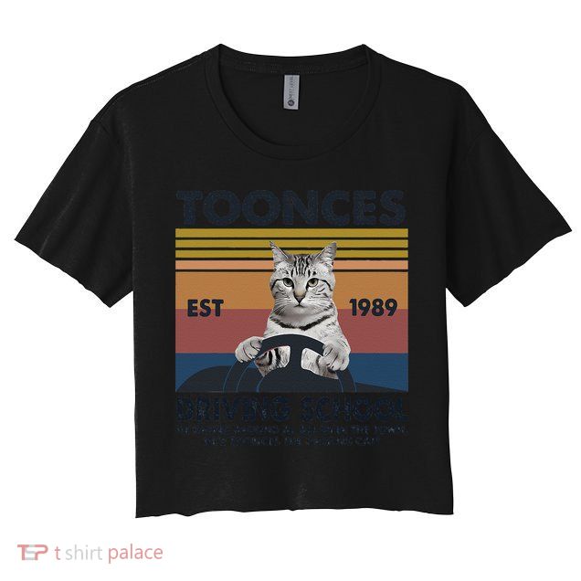 Toonces Driving School Est. 1989 The Driving Cat Crop Top