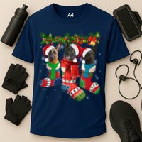 Three Dutch Shepherds In Christmas Socks Cooling Performance Crew T-Shirt