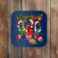 Three Dutch Shepherds In Christmas Socks Coaster