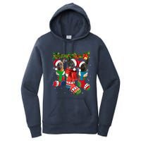 Three Dutch Shepherds In Christmas Socks Women's Pullover Hoodie