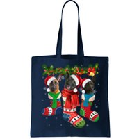 Three Dutch Shepherds In Christmas Socks Tote Bag