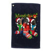 Three Dutch Shepherds In Christmas Socks Platinum Collection Golf Towel