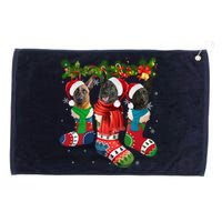 Three Dutch Shepherds In Christmas Socks Grommeted Golf Towel