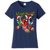 Three Dutch Shepherds In Christmas Socks Women's T-Shirt