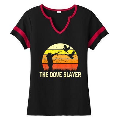 The Dove Slayer Vintage Retro Dove Hunting Ladies Halftime Notch Neck Tee