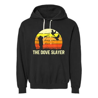 The Dove Slayer Vintage Retro Dove Hunting Garment-Dyed Fleece Hoodie