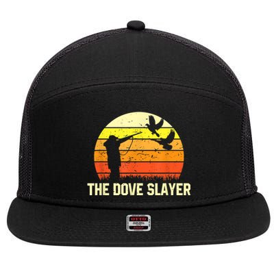 The Dove Slayer Vintage Retro Dove Hunting 7 Panel Mesh Trucker Snapback Hat