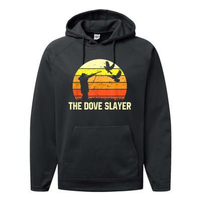 The Dove Slayer Vintage Retro Dove Hunting Performance Fleece Hoodie