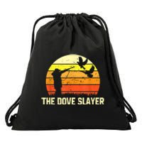 The Dove Slayer Vintage Retro Dove Hunting Drawstring Bag