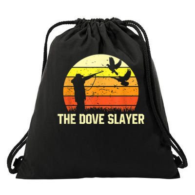 The Dove Slayer Vintage Retro Dove Hunting Drawstring Bag