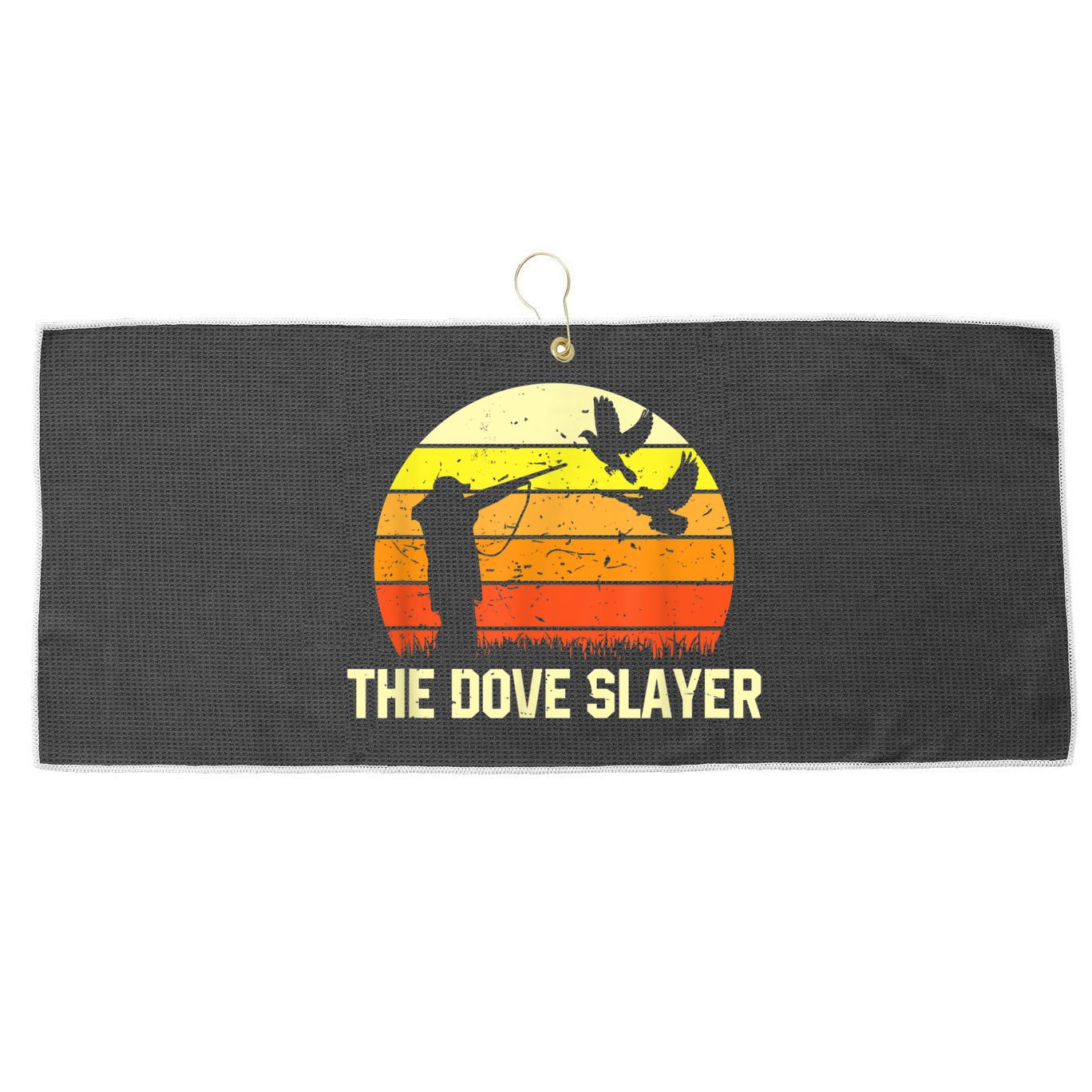 The Dove Slayer Vintage Retro Dove Hunting Large Microfiber Waffle Golf Towel